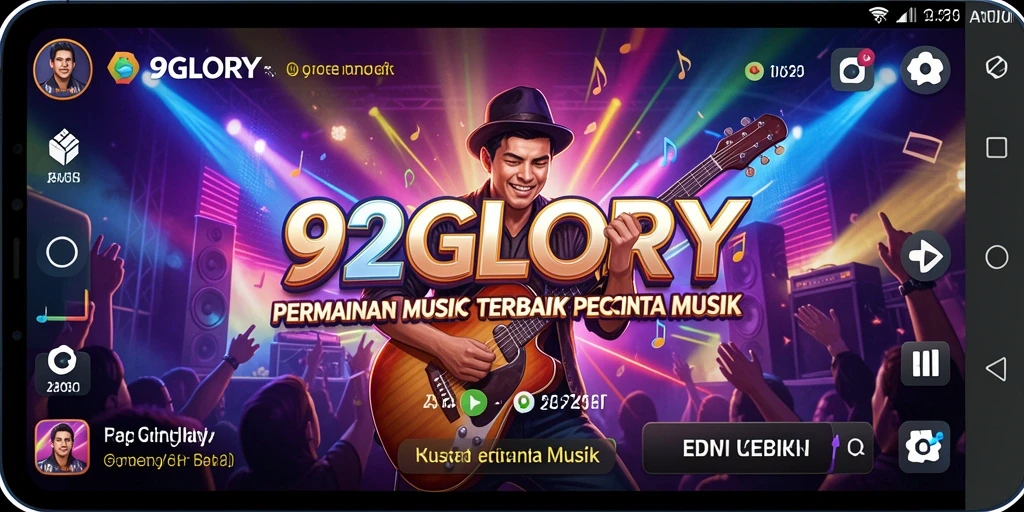 Tampilan gameplay 92GLORY yang menampilkan interaksi musik yang seru.