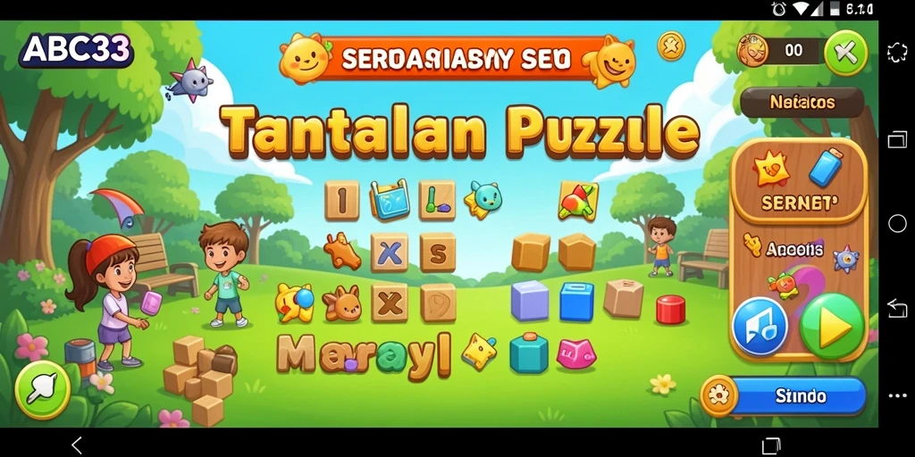 Tampilan gameplay menantang dalam game Puzzle ABC33.