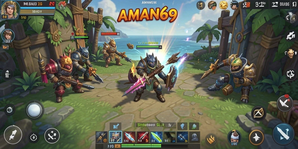 Tampilan gameplay epik dari AMAN69 yang menampilkan strategi SLG.