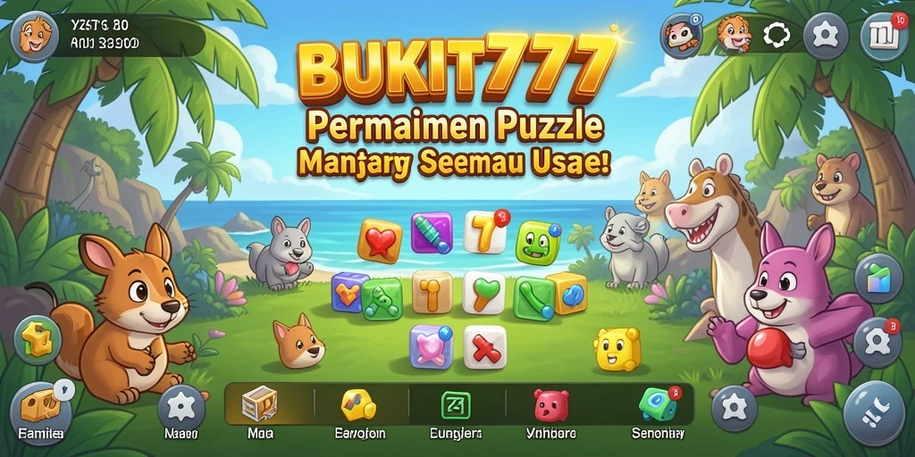 Tampilan gameplay BUKIT777 yang menampilkan berbagai level puzzle menarik.