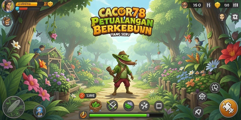Screenshot gameplay yang menunjukkan aktivitas bercocok tanam di CACOR78.