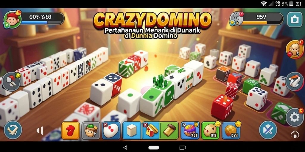 Tampilan gameplay menakjubkan dari CRAZYDOMINO dalam aksi Tower Defense.