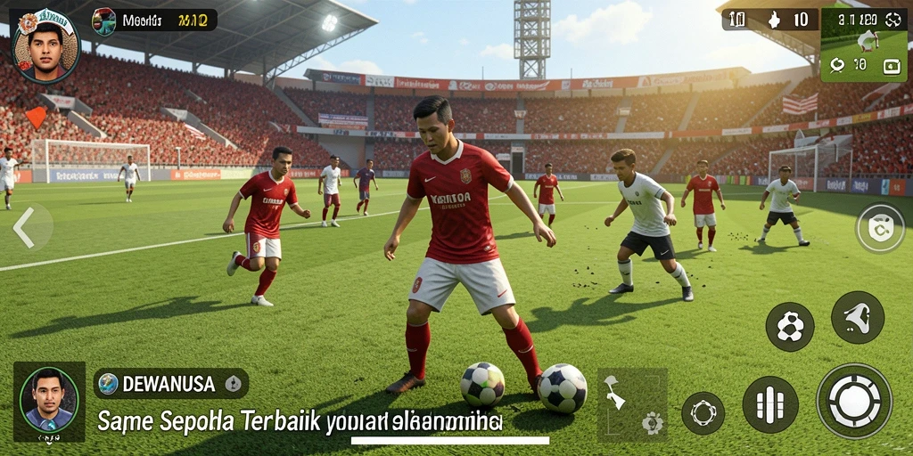 Tampilan gameplay DEWANUSA yang menarik dalam pertandingan sepak bola.