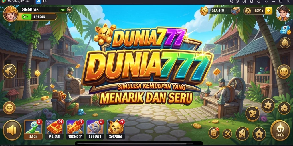 Tampilan gameplay DUNIA777 yang menarik dan penuh warna.