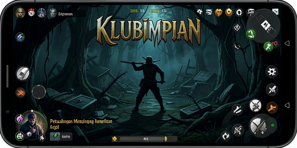 Screenshot gameplay KLUBIMPIAN yang menunjukkan suasana mencekam dan grafis menawan.