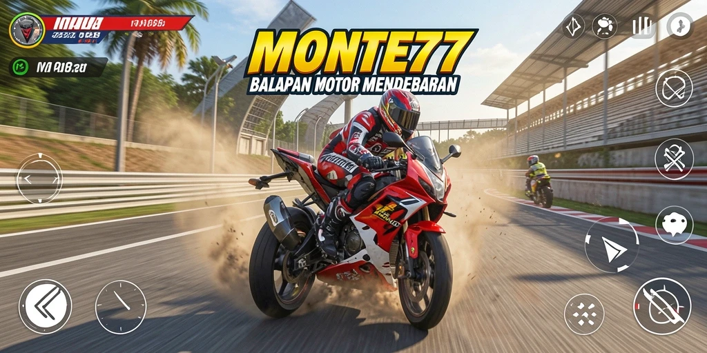 Gameplay mendebarkan dalam balapan motor MONTE77