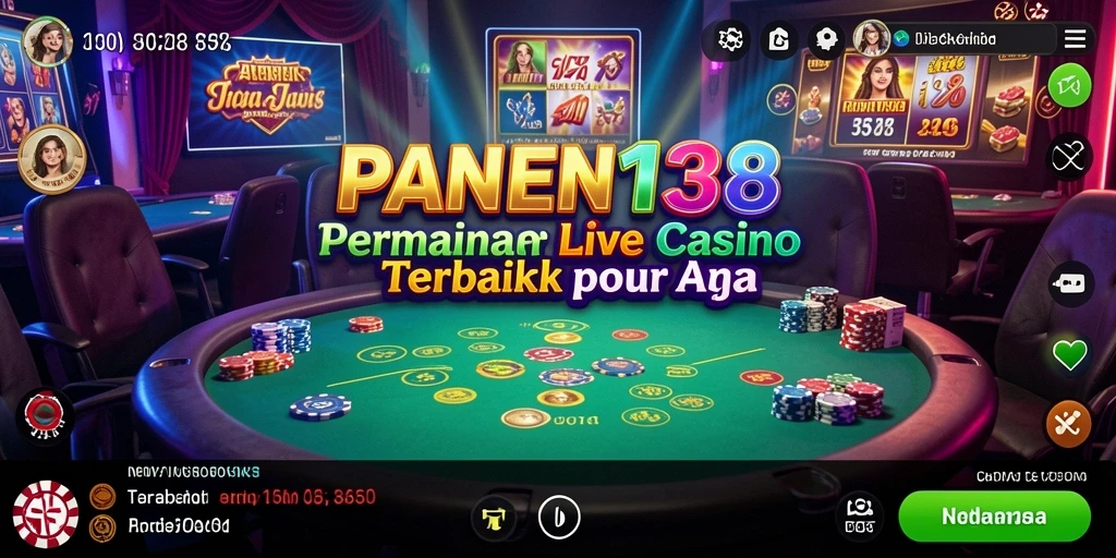 Screenshot gameplay PANEN138 dengan dealer langsung yang interaktif.