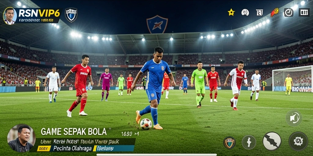 Tampilan gameplay RSNVIP6 dengan aksi sepak bola yang dinamis.